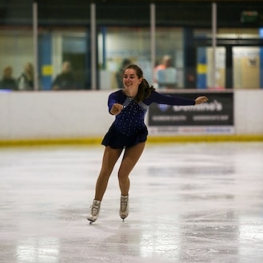 Navy Rhinestoned Figure Skating Dress